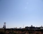 Tower of Angel Stadium from Anaheim station