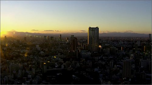 東京タワーからみる夕日