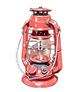 Free digital illustration: A red lantern you'll want to take camping