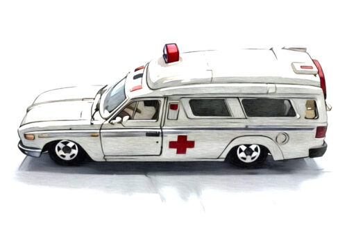 Free illustrations JPEG: Vintage TOMICA-TOMY TOYOTA Ambulance