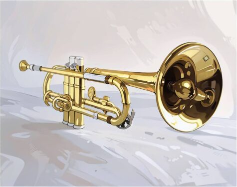 Free digital illustration image: My trumpet, acquired through part-time work